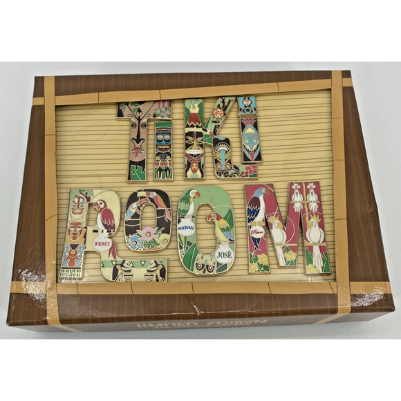 Rare Disneyland Enchanted Tiki Room Letters 50th Anniversary Pin Box Set LE 250 - Picture 1 of 9